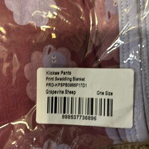 Kickee Pants swaddle blanket grapevine sheep print, NWT